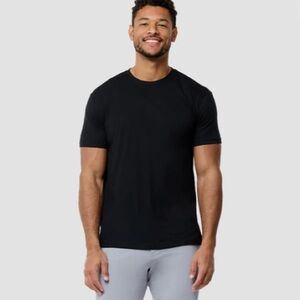 Perk Black 100% Pima Cotton Crew Neck Short Sleeve Tee T Shirt 2XL